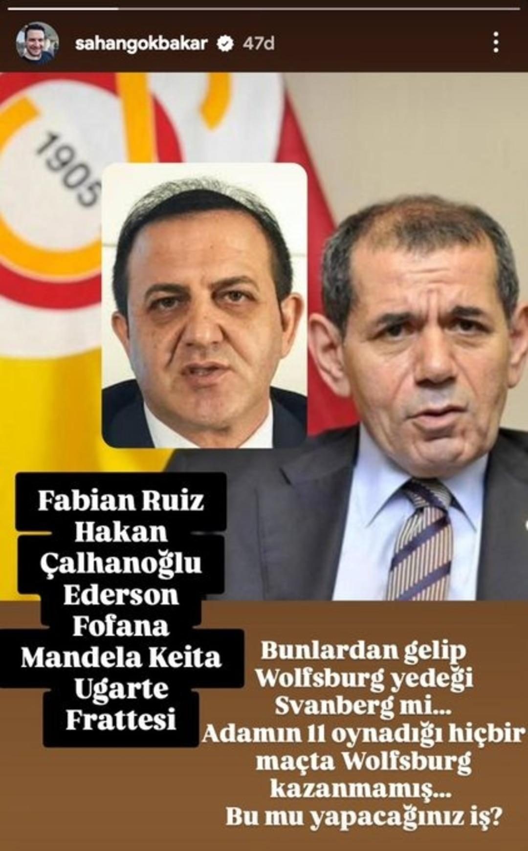 Galatasaray'da Svanberg Hareketliliği ve Şahan Gökbakar'dan Yönetime Sert Tepki